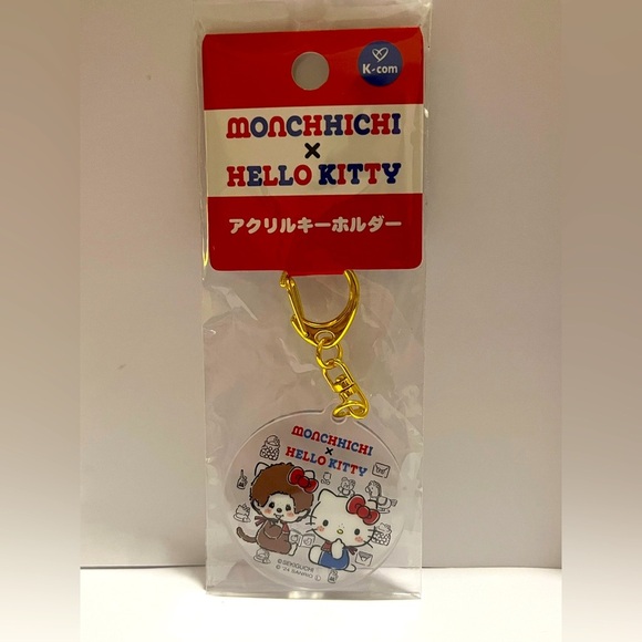 Monchhichi Hello Kitty Acrylic KeyHolder/Bag Charm - Picture 1 of 5